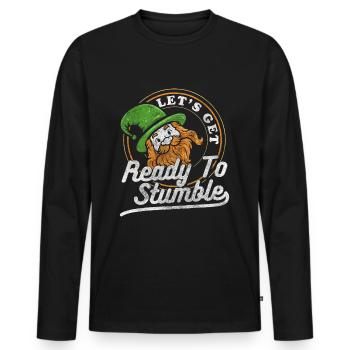 Pub Beer Happiness Irish - Men's Premium Organic Long Sleeve Shirt - black - Front - Nico (187cm)