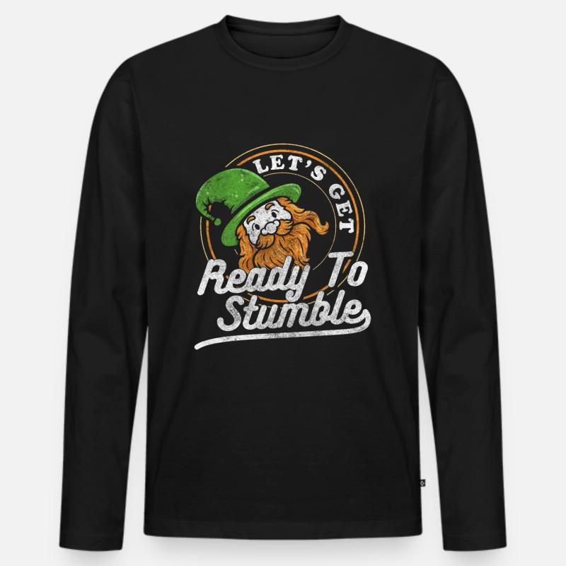 Pub Bier Glück Irisch - Männer Premium Bio Langarmshirt - Schwarz