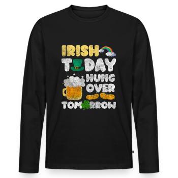 Ireland Beer Tourism - Men's Premium Organic Long Sleeve Shirt - black - Front - Nico (187cm)