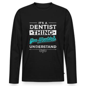 Dentiste Profession Appareils Mâchoire - T-shirt manches longues Premium bio Homme - noir - Devant - Nico (187cm)