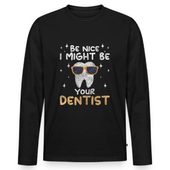 Médecin Médecine de la douleur Mâchoire - T-shirt manches longues Premium bio Homme - noir - Devant - Nico (187cm)