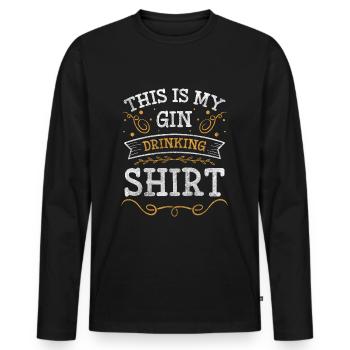 Party Party Drink - Men's Premium Organic Long Sleeve Shirt - black - Front - Nico (187cm)