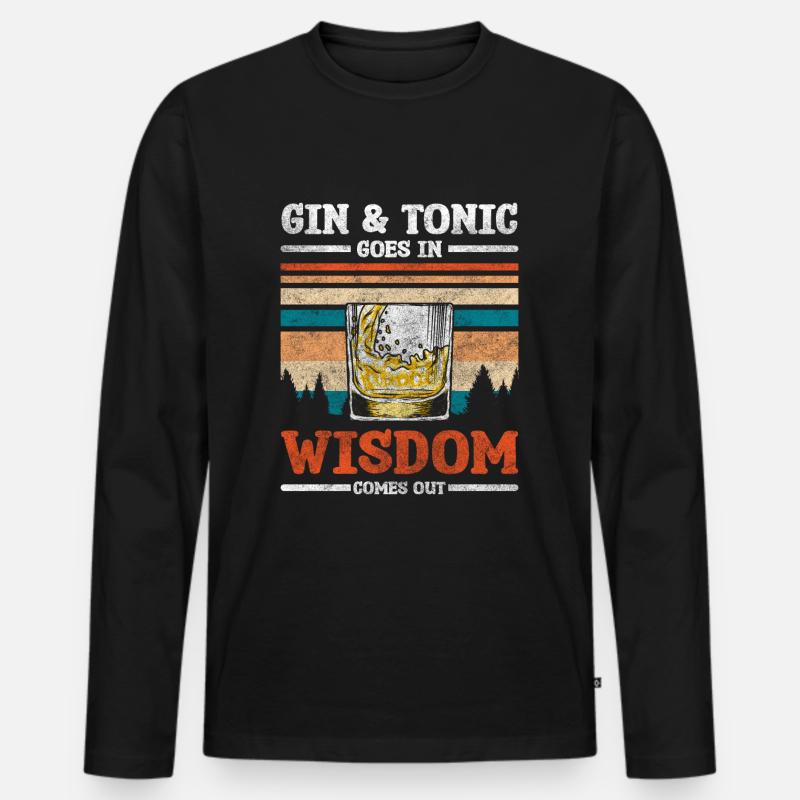 drinks genuss longsdrinks - Männer Premium Bio Langarmshirt - Schwarz