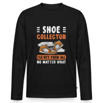 Schuhe Modisch Auffällig - Männer Premium Bio Langarmshirt - Schwarz - Vorne - Nico (187cm)
