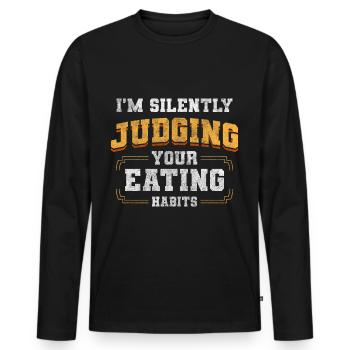 Nutrition Helper Slimming Cook - Men's Premium Organic Long Sleeve Shirt - black - Front - Nico (187cm)