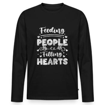 Consultante Helper Diet Fruit - T-shirt manches longues Premium bio Homme - noir - Devant - Nico (187cm)