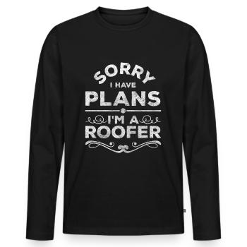 roofer construction site houses gutter - Men's Premium Organic Long Sleeve Shirt - black - Front - Nico (187cm)