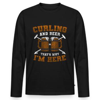 Curling Team Team Wischer - Men's Premium Organic Long Sleeve Shirt - black - Front - Nico (187cm)