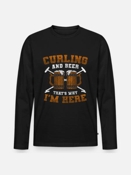 Curling Team Team Wischer - Men's Premium Organic Long Sleeve Shirt - black