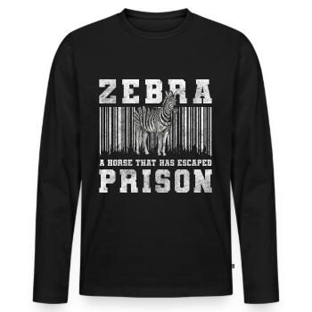 Zebra Animal Safari Wildlife - Men's Premium Organic Long Sleeve Shirt - black - Front - Nico (187cm)