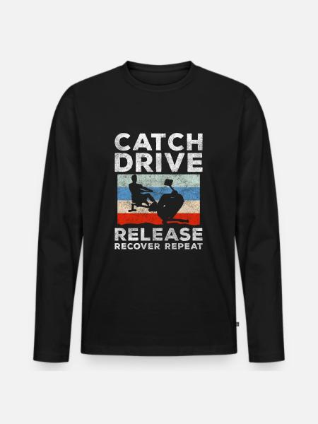 rowing machine Trainer Gym - Men's Premium Organic Long Sleeve Shirt - black