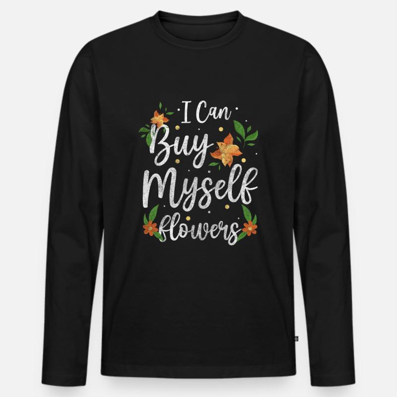 Blumen Riechen Liebe Sommerfest - Männer Premium Bio Langarmshirt - Schwarz