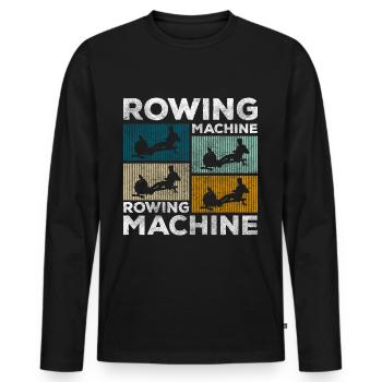 Rameur rameur hardcore - T-shirt manches longues Premium bio Homme - noir - Devant - Nico (187cm)