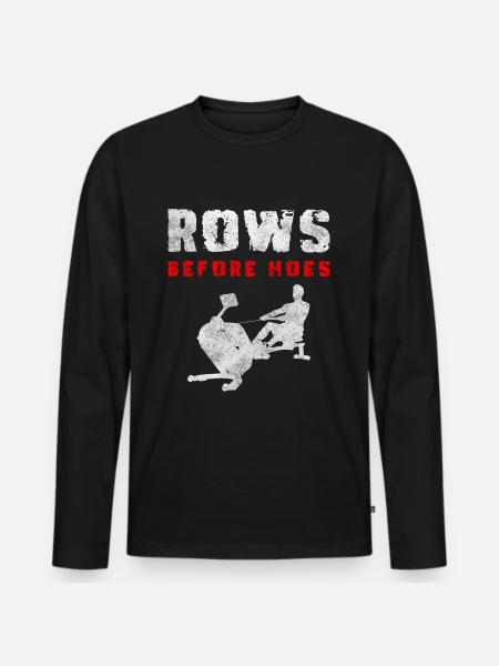 Rowing Machine Body Fitness - Men's Premium Organic Long Sleeve Shirt - black