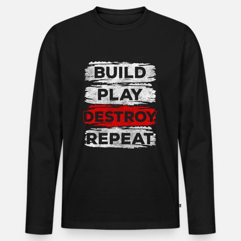 Bausteine Kinder Welt - Männer Premium Bio Langarmshirt - Schwarz