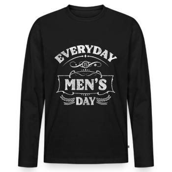 Homme Barbe Jour Alcool - T-shirt manches longues Premium bio Homme - noir - Devant - Nico (187cm)