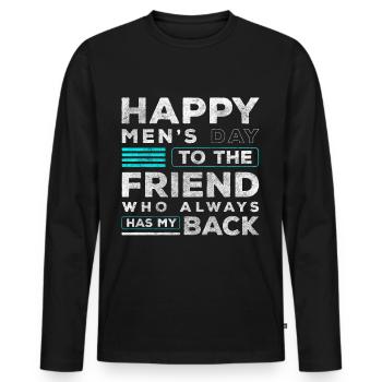 Homme Journée Alcool Mâle Chariot à bras - T-shirt manches longues Premium bio Homme - noir - Devant - Nico (187cm)
