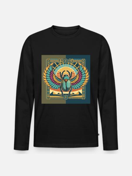 KHEPRI God of the Rising Sun - Men's Premium Organic Long Sleeve Shirt - black