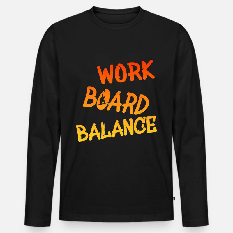 work board balance, snowboarding - Männer Premium Bio Langarmshirt - Schwarz