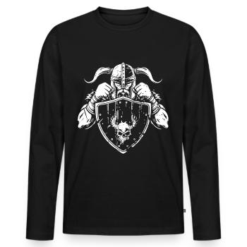 Boxeur viking - T-shirt manches longues Premium bio Homme - noir - Devant - Nico (187cm)