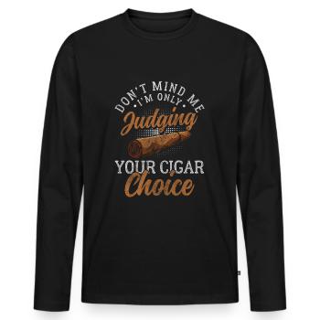 Zigarre Raucher Gentlemen Lifestyle Whiskey - Männer Premium Bio Langarmshirt - Schwarz - Vorne - Nico (187cm)