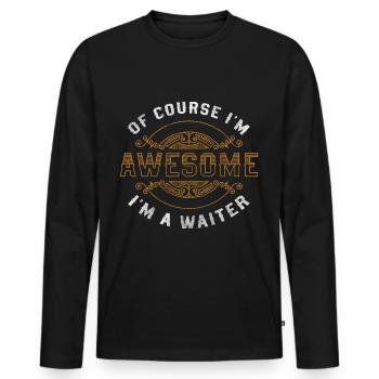 Waitress Specialist Tipping Service - Men's Premium Organic Long Sleeve Shirt - black - Front - Nico (187cm)