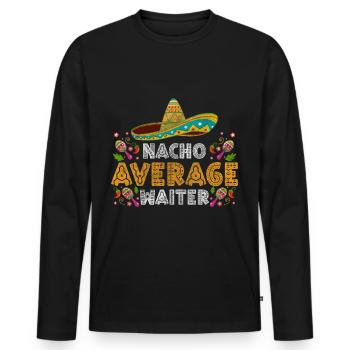 Waiter Gastronomy Profession Service Specialist - Men's Premium Organic Long Sleeve Shirt - black - Front - Nico (187cm)