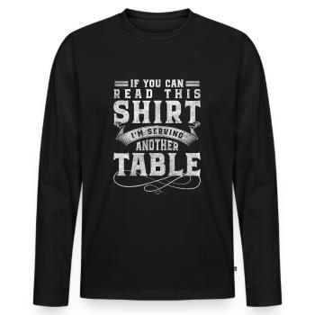 Waiter Tipping Service Gastronomy Chef - Men's Premium Organic Long Sleeve Shirt - black - Front - Nico (187cm)