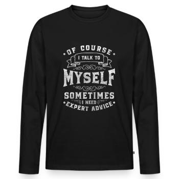 Waiter Tipping Service Gastronomy Chef - Men's Premium Organic Long Sleeve Shirt - black - Front - Nico (187cm)