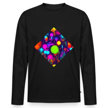 Neon Stil UV House Style - T-shirt manches longues Premium bio Homme - noir - Devant - Nico (187cm)