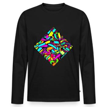 Neon Stil UV House Style - T-shirt manches longues Premium bio Homme - noir - Devant - Nico (187cm)
