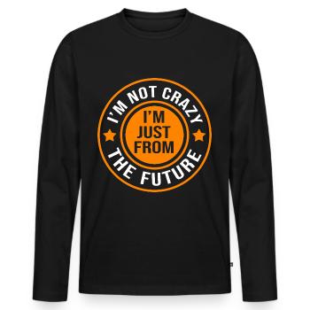 Time travel - Men's Premium Organic Long Sleeve Shirt - black - Front - Nico (187cm)