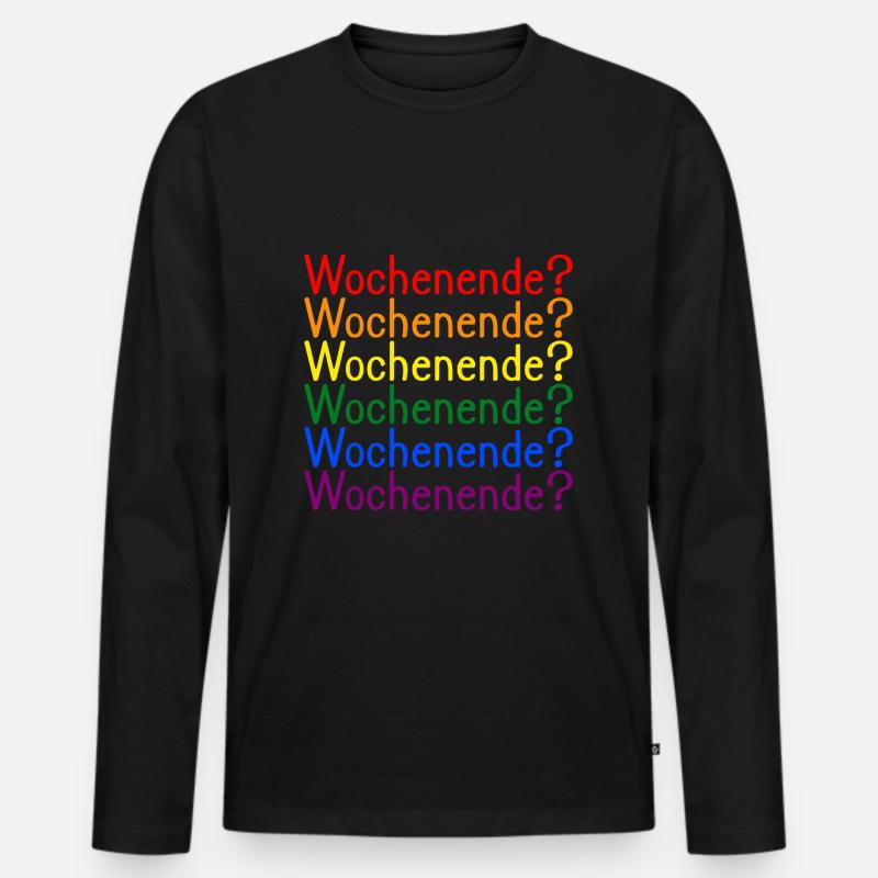 Wochenende Regenbogen LGBT - Männer Premium Bio Langarmshirt - Schwarz