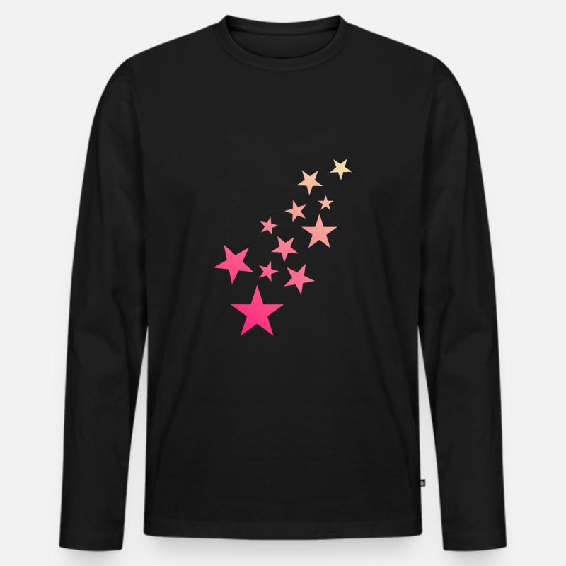 Stern Sternchen Muster Sternenhimmel - Männer Premium Bio Langarmshirt - Schwarz