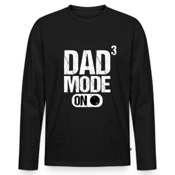 Dad 3 father-to-be Dad three kids Fashion On - Men's Premium Organic Long Sleeve Shirt - black - Front - Nico (187cm)
