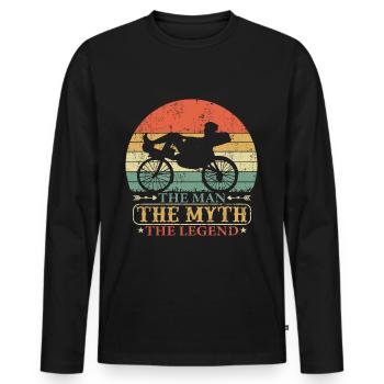 Couché Couché Couché Vélo Couché Papa Disant Vintage - T-shirt manches longues Premium bio Homme - noir - Devant - Nico (187cm)