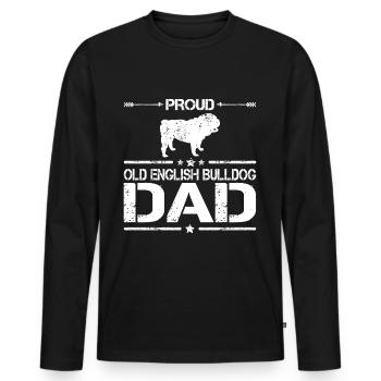 Olde Old English Bulldogge Papa Geschenk - Männer Premium Bio Langarmshirt - Schwarz - Vorne - Nico (187cm)