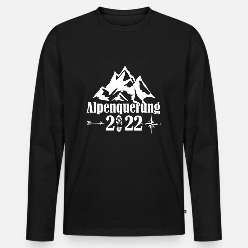 alpenquerung 2022 - Männer Premium Bio Langarmshirt - Schwarz