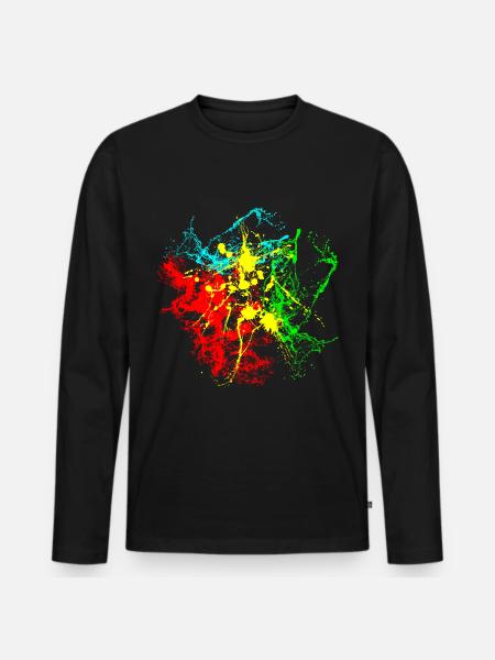 Paint splashes - Men's Premium Organic Long Sleeve Shirt - black