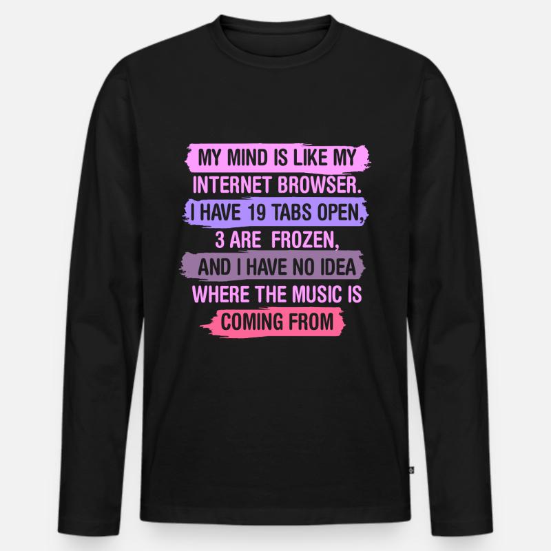 Browser Mind - Männer Premium Bio Langarmshirt - Schwarz