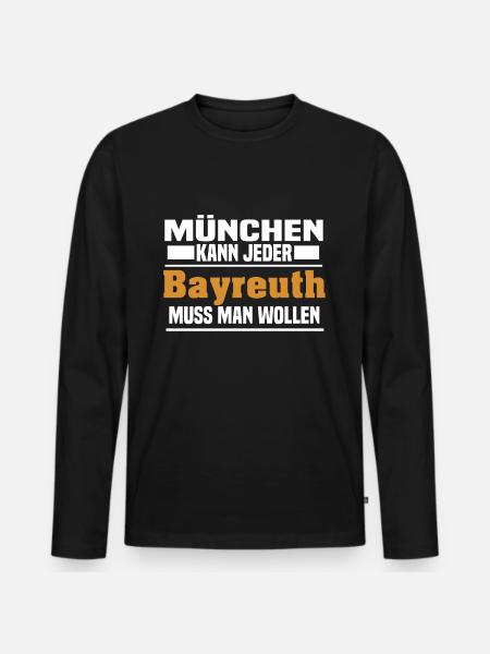 Bayreuth - Männer Premium Bio Langarmshirt - Schwarz