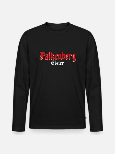 Falkenberg Elster - Männer Premium Bio Langarmshirt - Schwarz