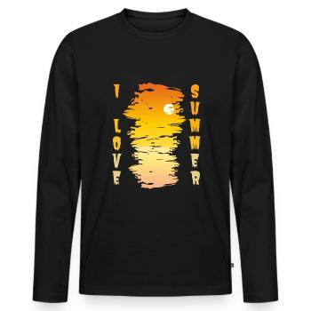 I LOVE SUMMER - VERTICAL - T-shirt manches longues Premium bio Homme - noir - Devant - Nico (187cm)