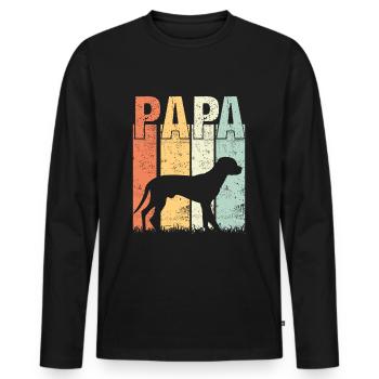 Sanglier bracken Slovenský Kopov Papa - T-shirt manches longues Premium bio Homme - noir - Devant - Nico (187cm)