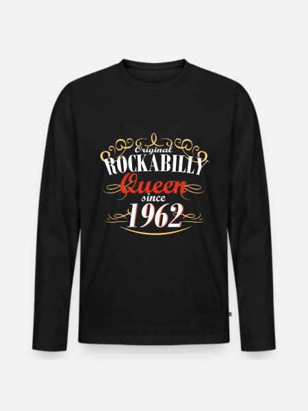 rockabilly queen since 1962 - Männer Premium Bio Langarmshirt - Schwarz
