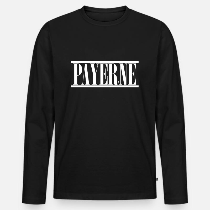 Payerne - Männer Premium Bio Langarmshirt - Schwarz