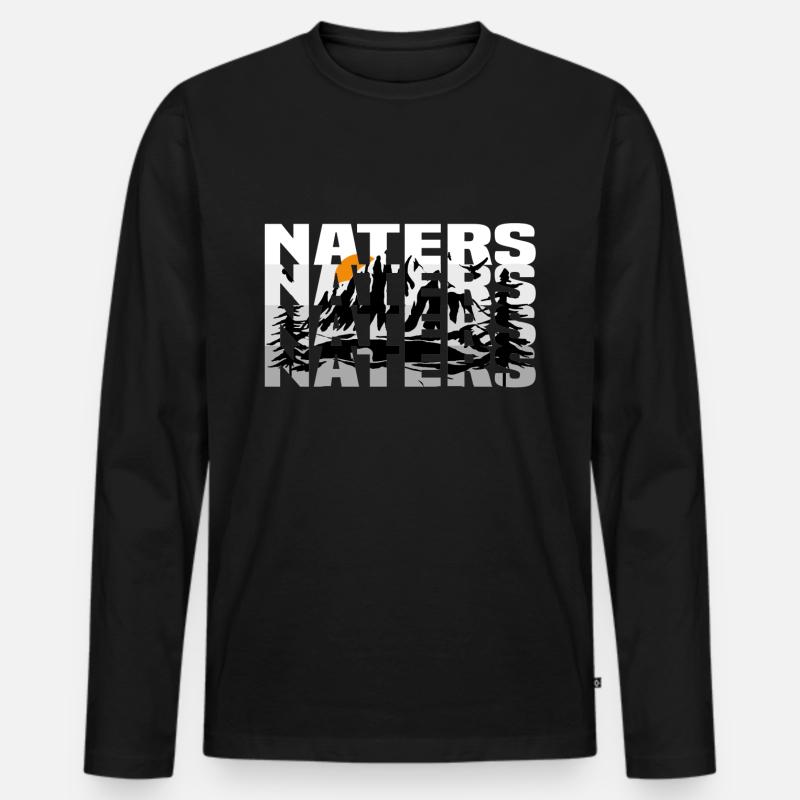 naters wallis - Männer Premium Bio Langarmshirt - Schwarz