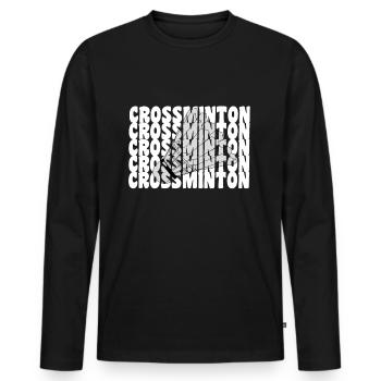 crossminton - T-shirt manches longues Premium bio Homme - noir - Devant - Nico (187cm)
