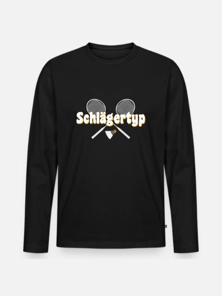 crossminton schlägertyp - Männer Premium Bio Langarmshirt - Schwarz