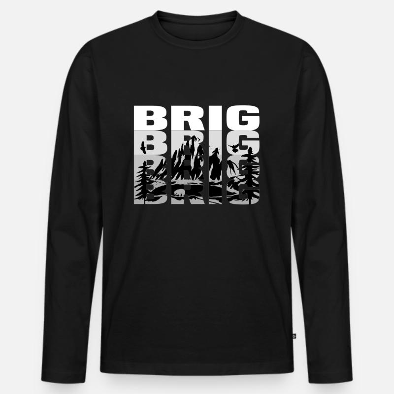 brig Berge - Männer Premium Bio Langarmshirt - Schwarz